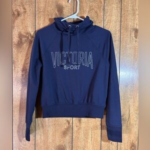 Victoria Sport Navy Funnel-Neck Hoodie